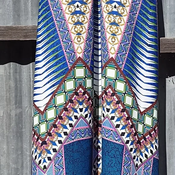 Anthropologie Maeve Pakpao Maxi Dress Boho Geo Bold Feminine Chic Flowy Size 0 - Picture 10 of 14